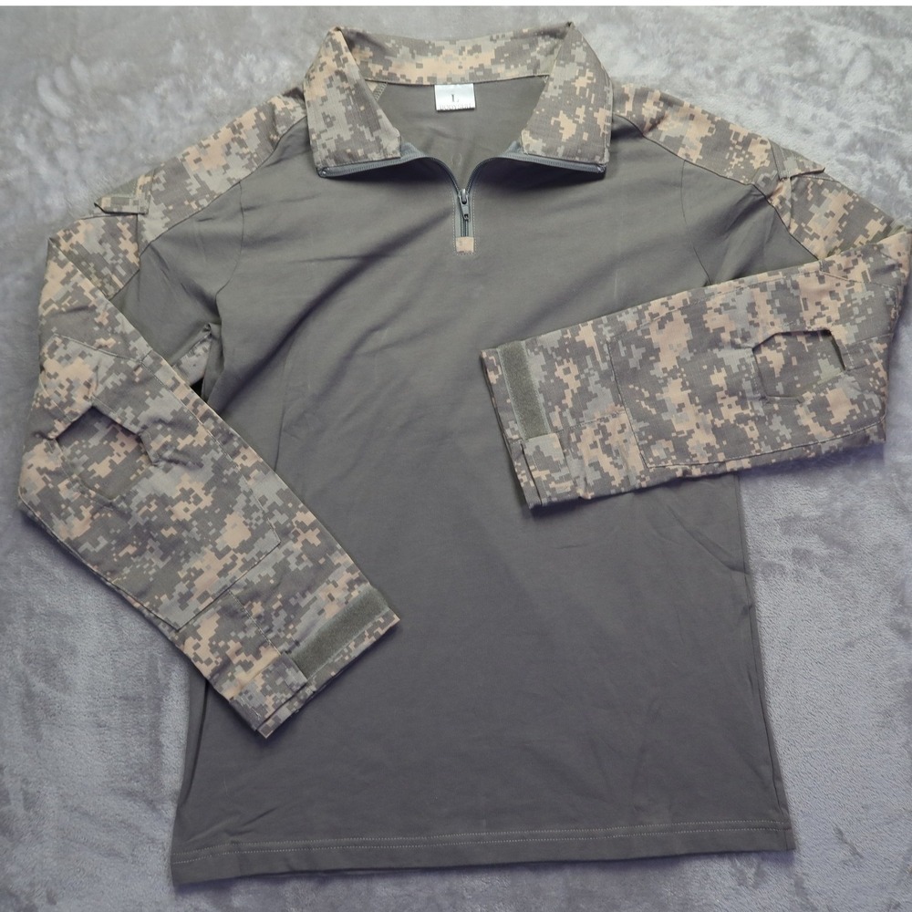 Tactical Combat Bodysuit Men's Shirt 1/4 Zip ACU Digital Camo L Military‎ Army